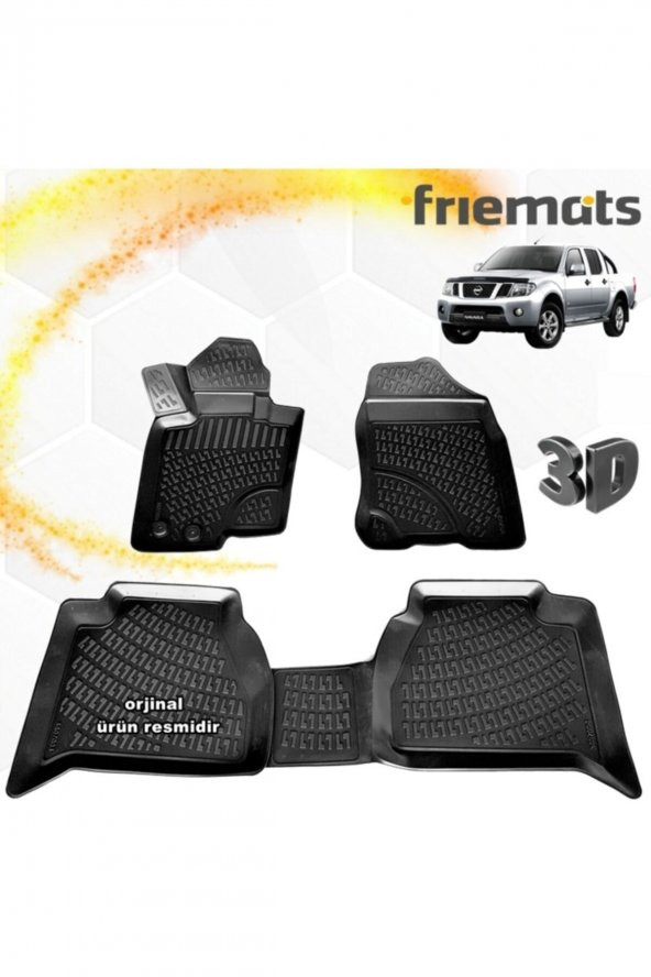 Friemats Nissan Navara 3d Paspas Havuzlu Siyah 2006-2014 Arası 4 Prç ürün görseli 1