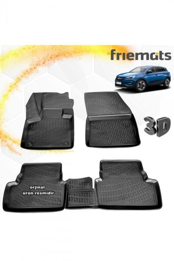 Friemats Opel Grandland 3d Paspas Havuzlu Siyah 2017 Sonrası 4 Prç ürün görseli 1