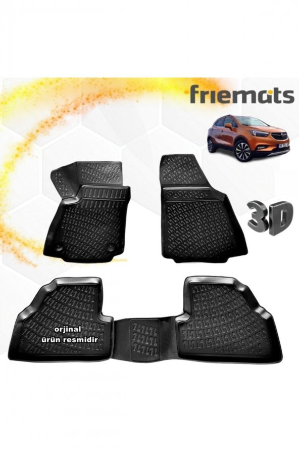 Friemats Opel Mokka X 3d Paspas Havuzlu Siyah 2016-2020 Arası 4 Prç ürün görseli 1