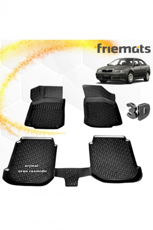 Friemats Skoda Octavia 3d Paspas Havuzlu Siyah 1996-2004 Arası 4 Prç ürün görseli 1