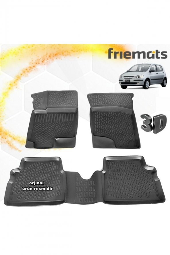 Friemats Hyundai Getz 3d Paspas Havuzlu Siyah 2002-2011 Arası 4 Prç ürün görseli 1