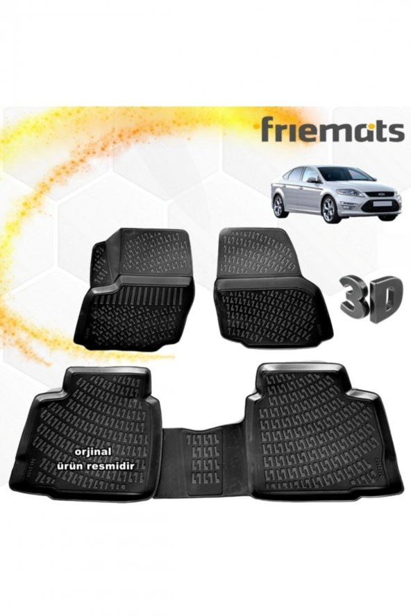 Friemats Ford Mondeo 3d Paspas Havuzlu Siyah 2007-2014 Arası 4 Prç ürün görseli 1