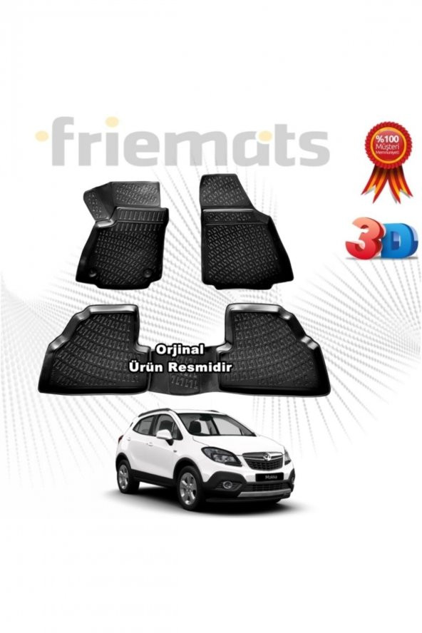 Friemats Opel Mokka 3d Havuzlu Paspas 2012-2016 Arası Siyah 4 Parça Set - ürün görseli 1