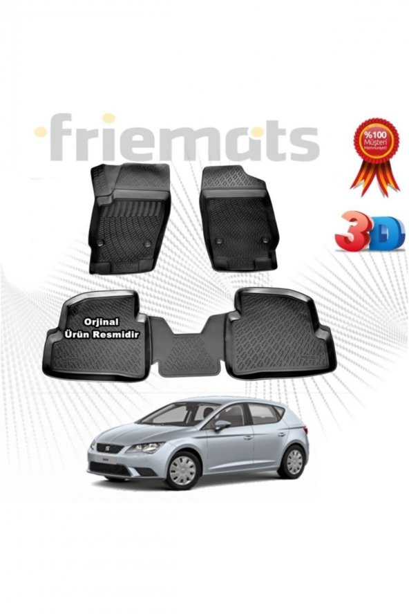 Friemats Seat Ibiza 3d Havuzlu Paspas 2009-2017 Arası Siyah 4 Parça Set - ürün görseli 1