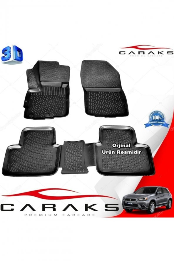 caraks Mitsubishi Asx 3d Paspas Havuzlu 2010 - 2015 Arası Siyah 4 Prç. ürün görseli 1