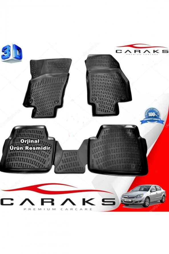 caraks Opel Astra H 3d Paspas Havuzlu Sedan 2008 - 2017 Arası Siyah 4 Prç. ürün görseli 1