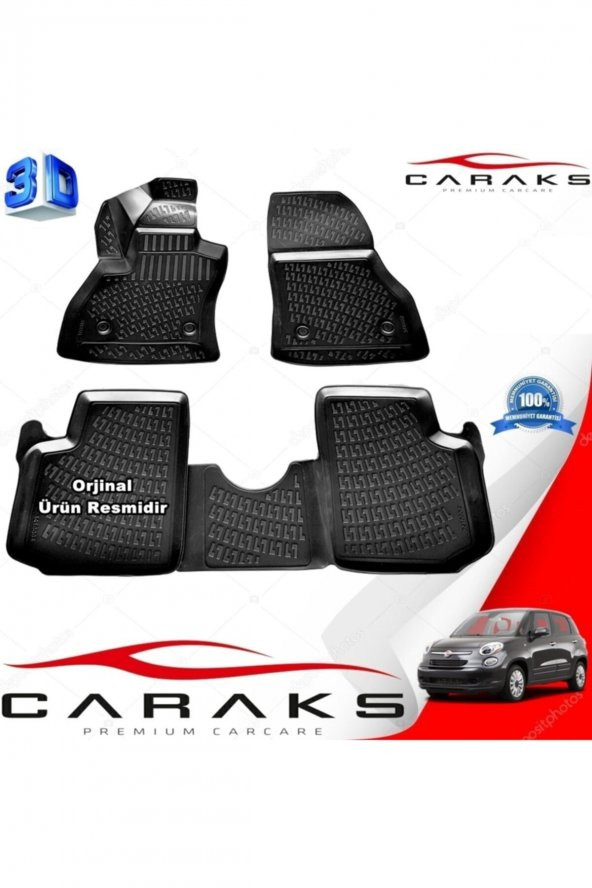caraks Fiat 500l 3d Paspas Havuzlu 2013 - 2018 Arası Siyah 4 Prç. ürün görseli 1
