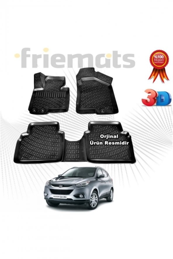 Friemats Hyundai Ix35 3d Havuzlu Paspas 2010-2015 Arası Siyah 4 Parça Set - ürün görseli 1