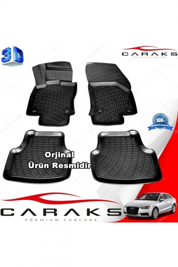 caraks Audi A3 3d Paspas Havuzlu Hb 2013 - 2020 Arası Siyah 4 Prç. ürün görseli 1