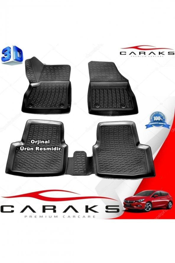 caraks Opel Astra K 3d Paspas Havuzlu Hb 2015 - 2020 Arası Siyah 4 Prç. ürün görseli 1
