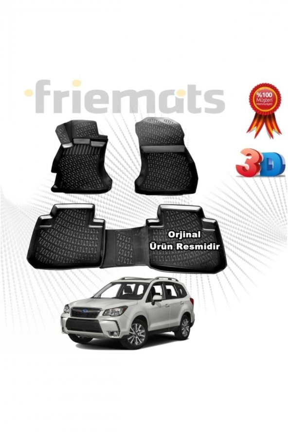 Friemats Subaru Forester 3d Havuzlu Paspas 2013-2017 Arası Siyah 4 Parça Set - ürün görseli 1