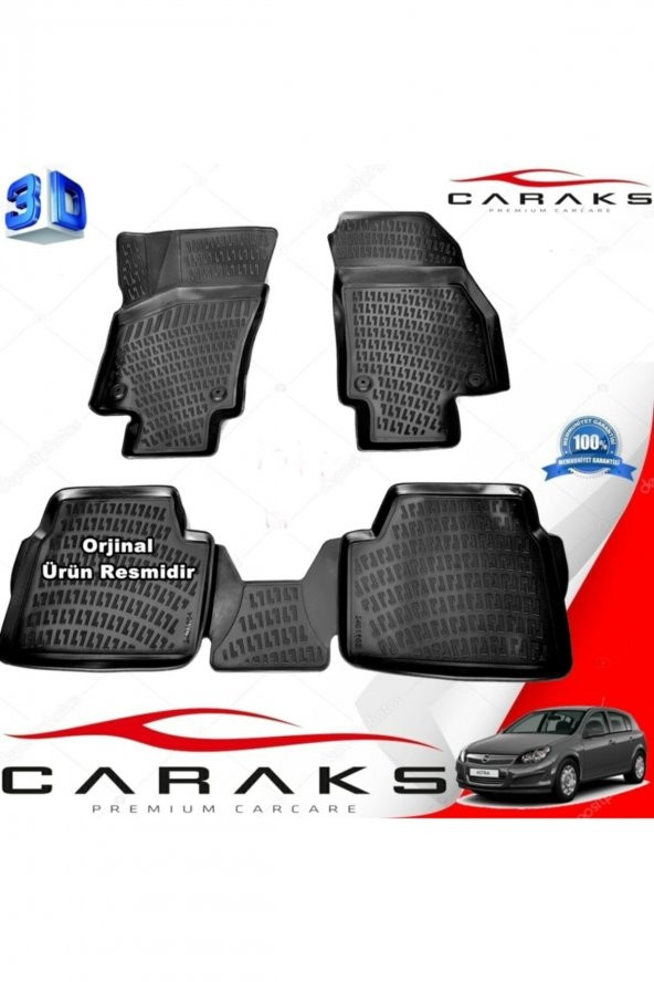 Caraks Opel Astra H 3D Paspas Havuzlu Hb 2004 - 2015 Arası Siyah 4 Prç. ürün görseli 1