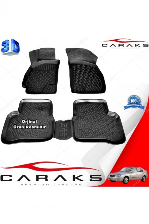 caraks Hyundai Accent Admire 3d Paspas Havuzlu 2003 - 2005 Arası Siyah 4 Prç. ürün görseli 1