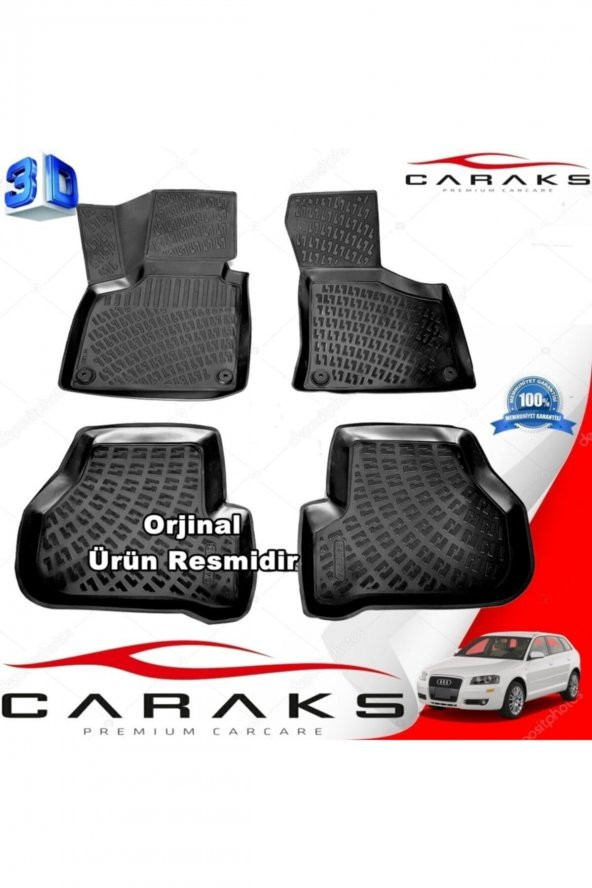 caraks Audi A3 3d Paspas Havuzlu Hb 2003 - 2012 Arası Siyah 4 Prç. ürün görseli 1