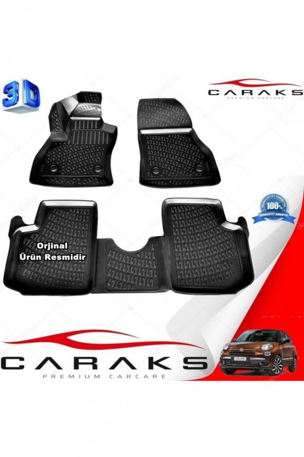 caraks Fiat 500l 3d Paspas Havuzlu 2018 Sonrası Siyah 4 Prç. ürün görseli 1