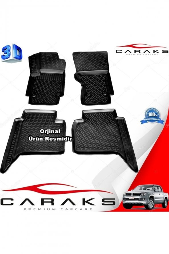 caraks Vw Amarok 3d Paspas Havuzlu 2013 - 2020 Arası Siyah 4 Prç. ürün görseli 1