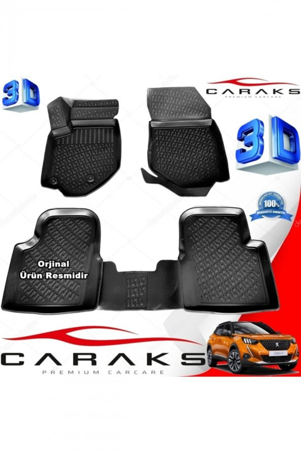 caraks Peugeot 2008 3d Paspas Havuzlu 2020 Sonrası Siyah 4 Prç. ürün görseli 1