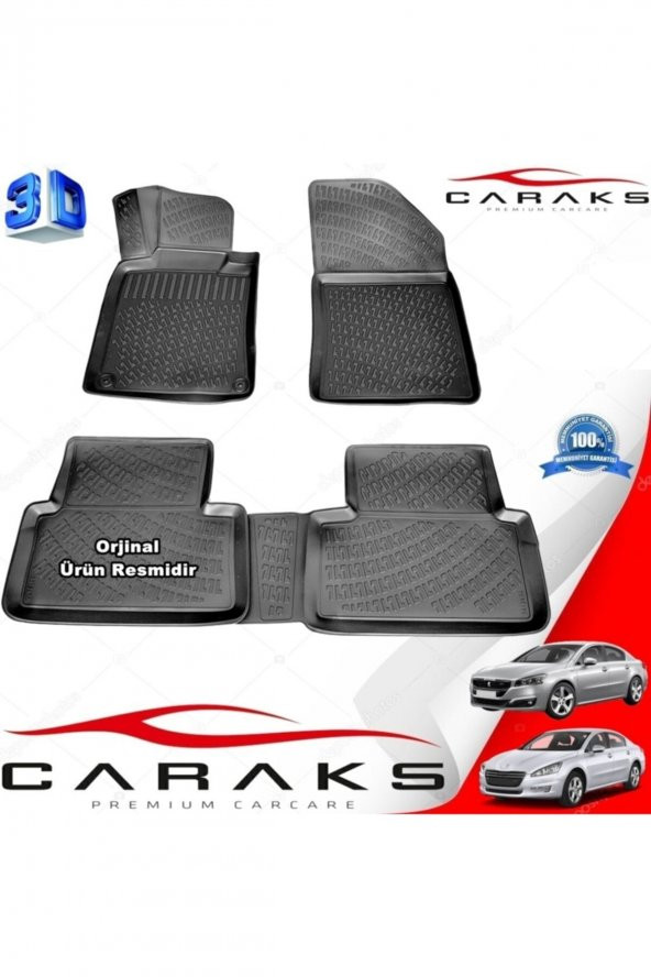caraks Peugeot 508 3d Paspas Havuzlu 2011 - 2019 Arası Siyah 4 Prç. ürün görseli 1