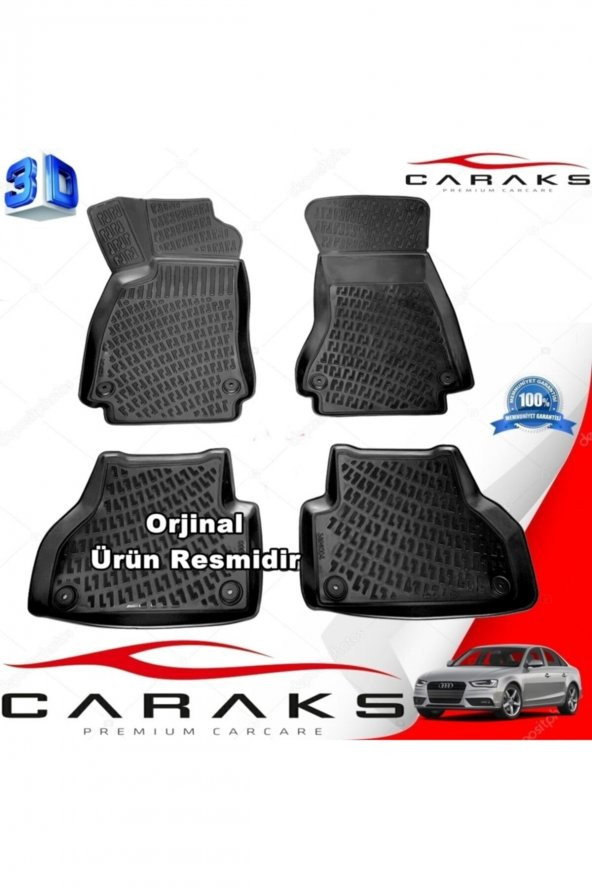 caraks Audi A4 3d Paspas Havuzlu Sedan B8 2008 - 2015 Arası Siyah 4 Prç. ürün görseli 1