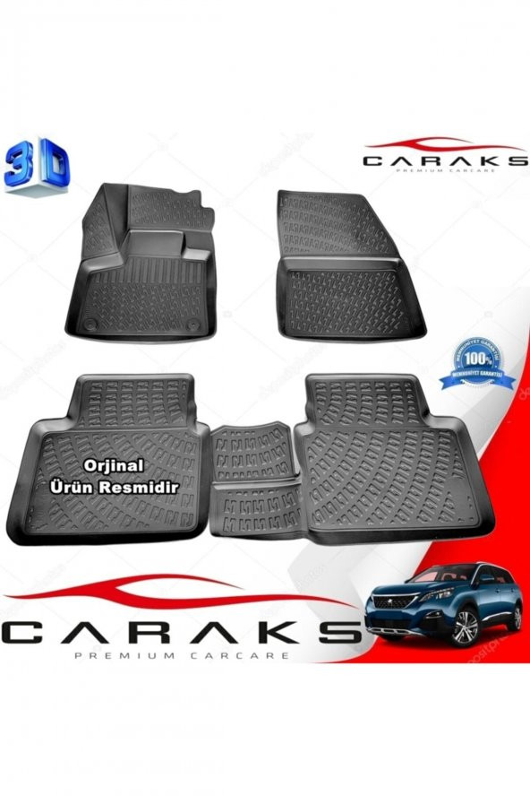 caraks Peugeot 5008 3d Paspas Havuzlu 2016 Sonrası Siyah 4 Prç. ürün görseli 1