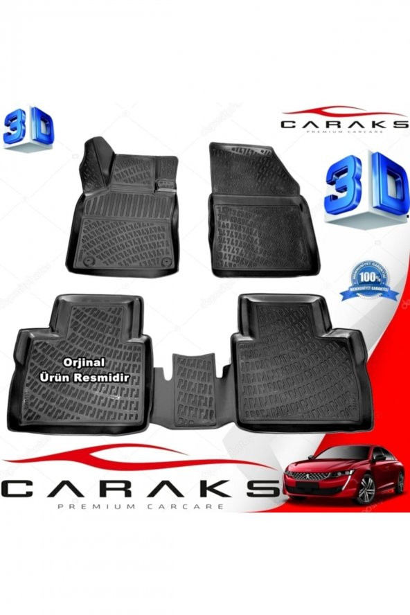 caraks Peugeot 508 3d Paspas Havuzlu 2019 Sonrası Siyah 4 Prç. ürün görseli 1