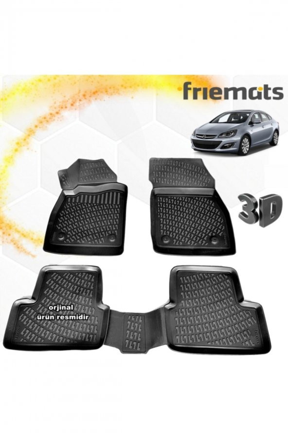 Friemats Opel Astra J 3d Paspas Havuzlu Siyah Sedan 2012-2019 Arası 4 Prç ürün görseli 1