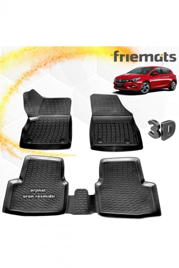 Friemats Opel Astra K 3d Paspas Havuzlu Siyah Hb 2015-2020 Arası 4 Prç ürün görseli 1