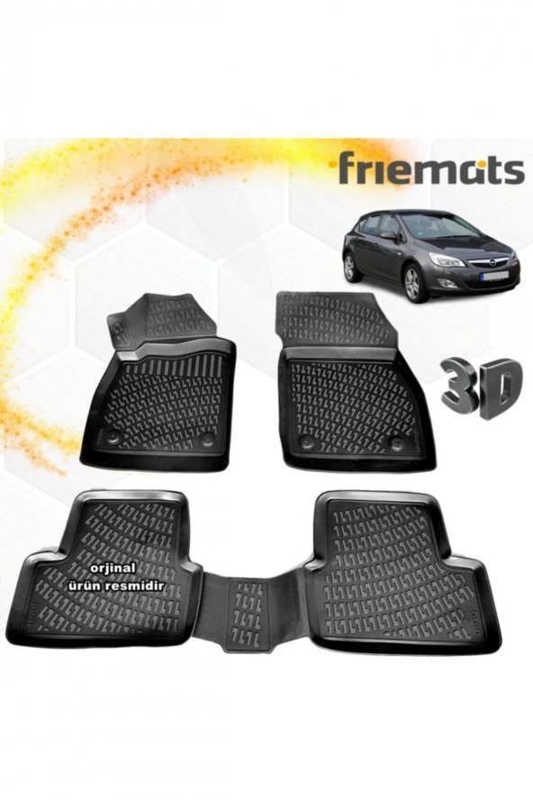 Friemats Opel Astra J 3d Paspas Havuzlu Siyah Hb 2010-2017 Arası 4 Prç ürün görseli 1