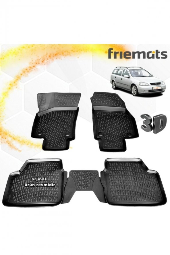 Friemats Opel Astra G 3d Paspas Havuzlu Siyah Stw 1998-2009 Arası 4 Prç ürün görseli 1