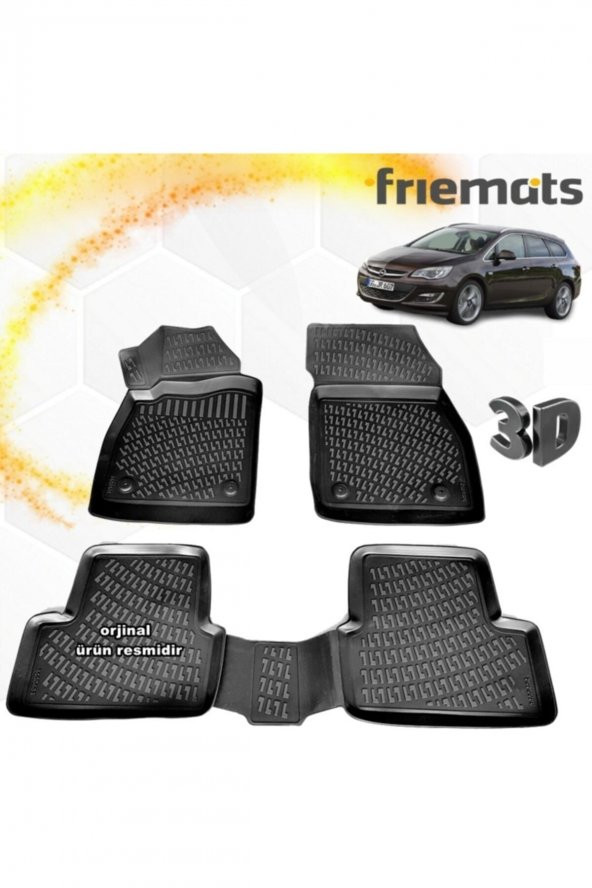 Friemats Opel Astra J 3d Paspas Havuzlu Siyah Stw 2012-2019 Arası 4 Prç ürün görseli 1