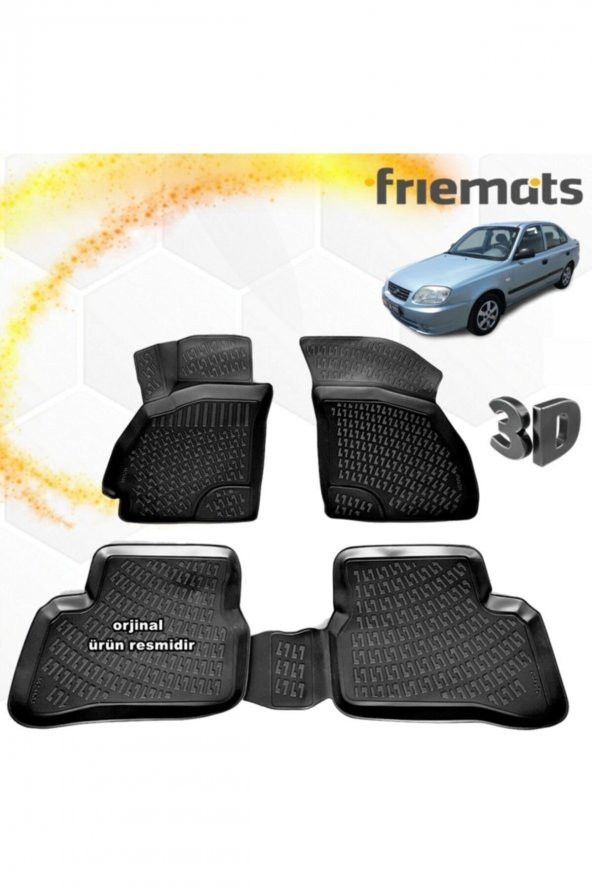 Friemats Hyundai Admire 3d Paspas Havuzlu Siyah 2003-2005 Arası 4 Prç ürün görseli 1