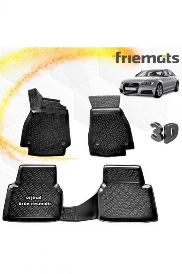Friemats Audi A6 3d Paspas Havuzlu Siyah 2019 Sonrası 4 Prç ürün görseli 1