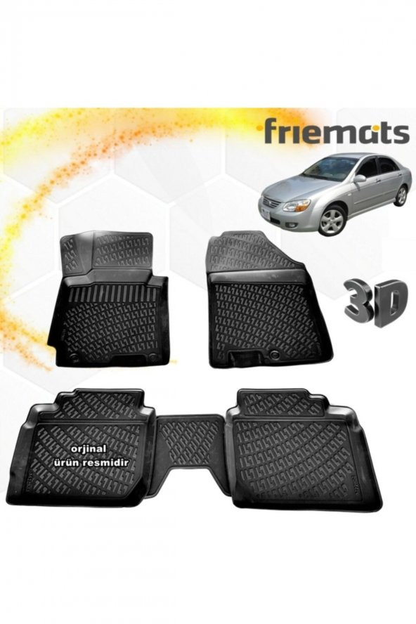 Friemats Kia Cerato 3d Paspas Havuzlu Siyah 2004-2009 Arası 4 Prç ürün görseli 1