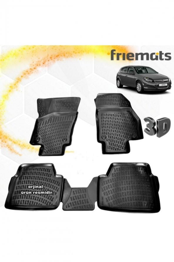 Friemats Opel Astra H 3d Paspas Havuzlu Siyah Hb 2004-2015 Arası 4 Prç ürün görseli 1