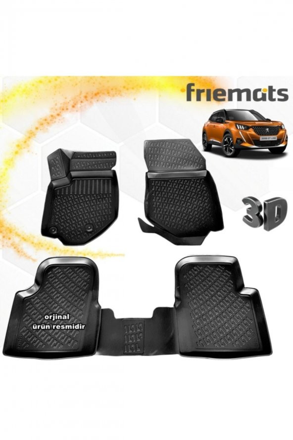 Friemats Peugeot 2008 3d Paspas Havuzlu Siyah 2019 Sonrası 4 Prç ürün görseli 1