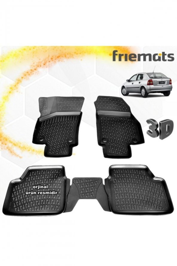 Friemats Opel Astra G 3d Paspas Havuzlu Siyah Hb 1998-2009 Arası 4 Prç ürün görseli 1