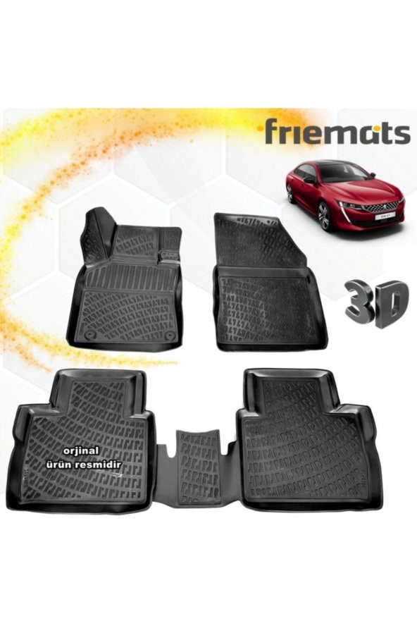 Friemats Peugeot 508 3d Paspas Havuzlu Siyah 2019 Sonrası 4 Prç ürün görseli 1