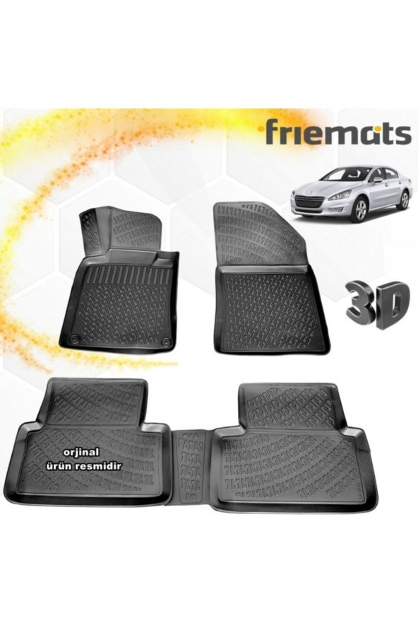 Friemats Peugeot 508 3d Paspas Havuzlu Siyah 2011-2019 Arası 4 Prç ürün görseli 1