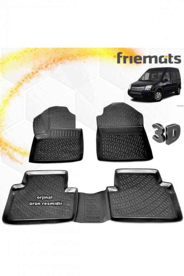 Friemats Ford Connect 3d Paspas Havuzlu Siyah 2002-2013 Arası 4 Prç ürün görseli 1