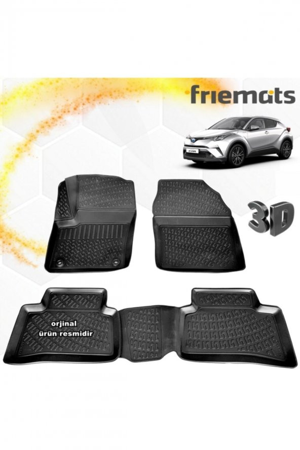 Friemats Honda Chr 3d Paspas Havuzlu Siyah 2016-2020 Arası 4 Prç ürün görseli 1