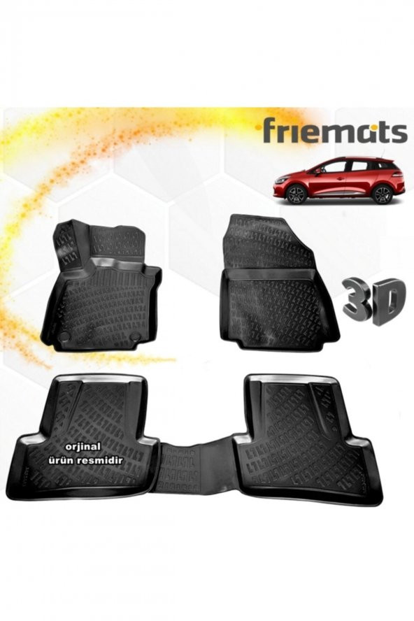Friemats Renault Clio 4 3d Paspas Havuzlu Siyah Stw 2013-2020 Arası 4 Prç ürün görseli 1