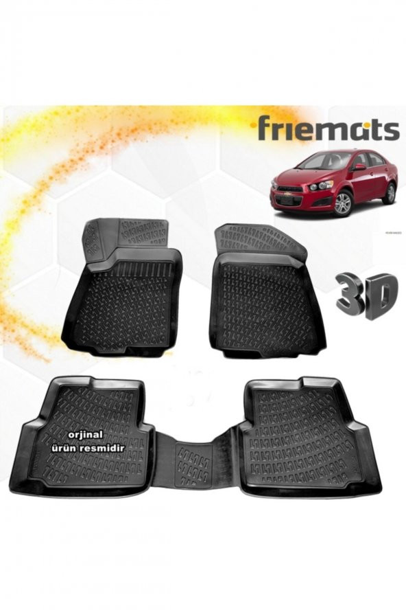 Friemats Chevrolet Aveo 3d Paspas Havuzlu Siyah Sedan 2011 Sonrası 4 Pr ürün görseli 1