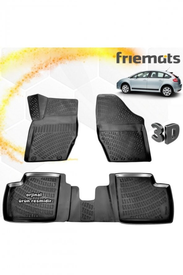 Friemats Citroen C4 3d Paspas Havuzlu Siyah 2004-2010 Arası 4 Prç ürün görseli 1