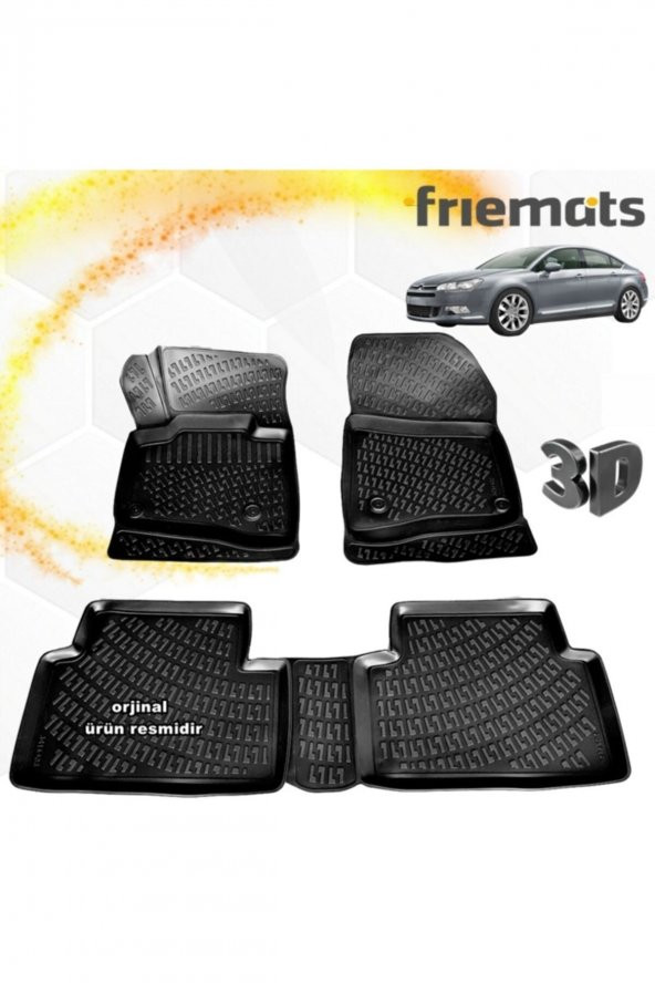 Friemats Citroen C5 3d Paspas Havuzlu Siyah 2008-2015 Arası 4 Prç ürün görseli 1