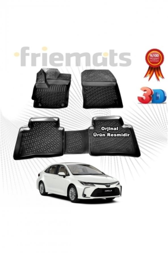 Point Toyota Corolla Sd 3d Havuzlu Paspas 2019 Sonrası Siyah 4 Parça Set - Friemats ürün görseli 1