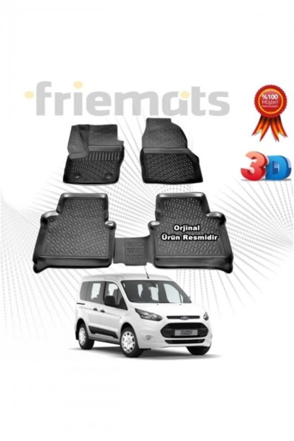 Point Ford Connect 3d Havuzlu Paspas 2015 - 2020 Arası Siyah 4 Parça Set - Friemats ürün görseli 1