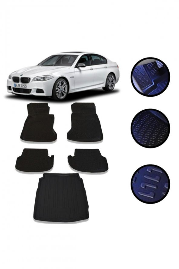 OtoLine Bmw 5 F10 Sdn 2014-2018 Arası 4d Havuzlu Oto Paspas ve Bagaj Set ürün görseli 1