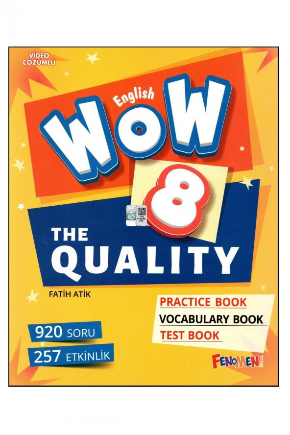 Fenomen Wow English 8. Sınıf The Quality Practice Book-Vocabulary Book-Test Book ürün görseli 1