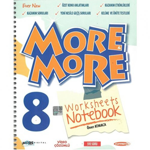 Kurmay Yayınları Kurmay Yayınları More & More 8. Sınıf Worksheets Notebook ürün görseli 1