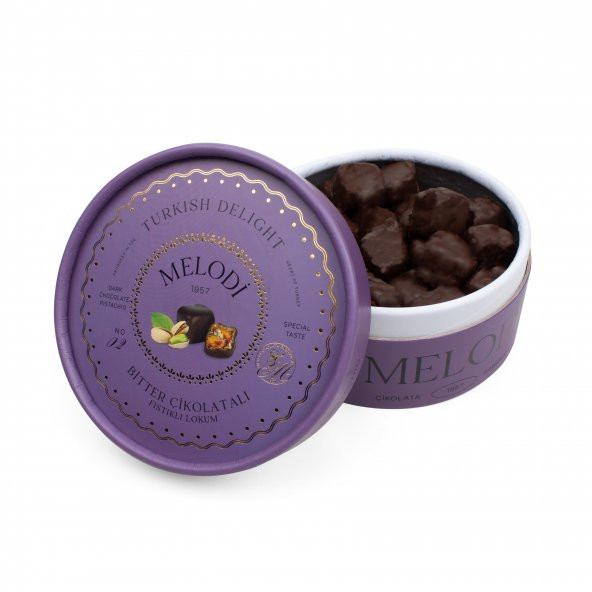 Melodi Bitter Çikolatalı Duble Fıstıklı Lokum 250 gr ürün görseli 1